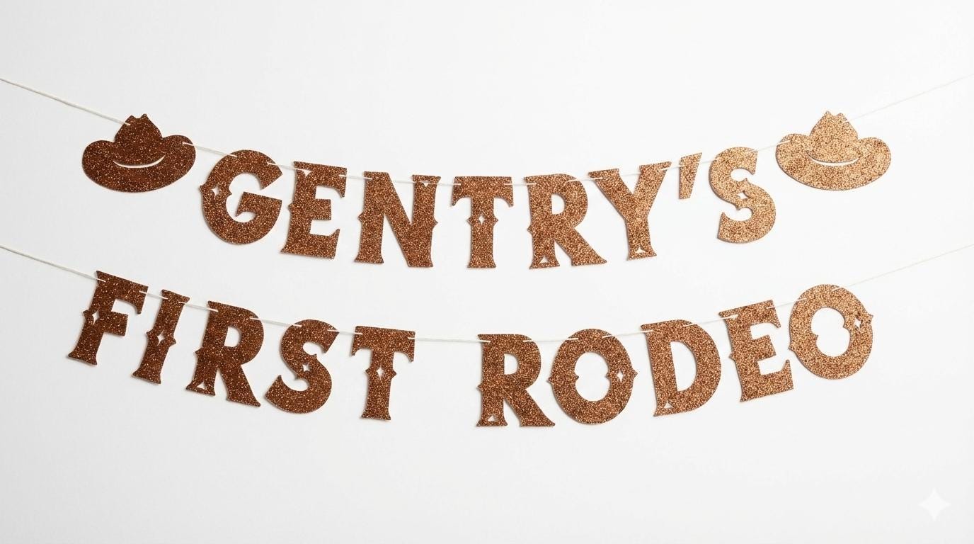 First Rodeo Paper Banner 1st Rodeo Banner: First Rodeo Birthday, Cowgirl Backdrop, Western Theme ...