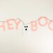 HEY BOO Felt Halloween Decor, Pastel Halloween, Felt Happy Halloween Banner Sign, Halloween Garland, Pink Halloween, Garlands Flags Bunting 