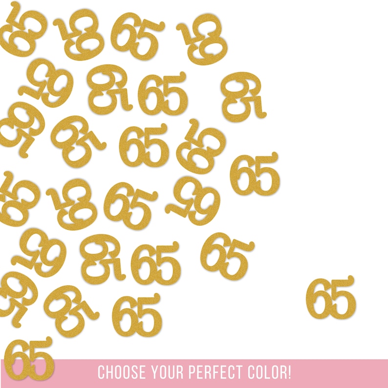 65 Confetti, 65th Birthday Party Decor, Milestone Celebration Table ...