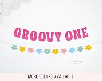 Groovy One Banner, Boho Hippie 1st Birthday Decorations, Retro Party, Babys First Party Sign