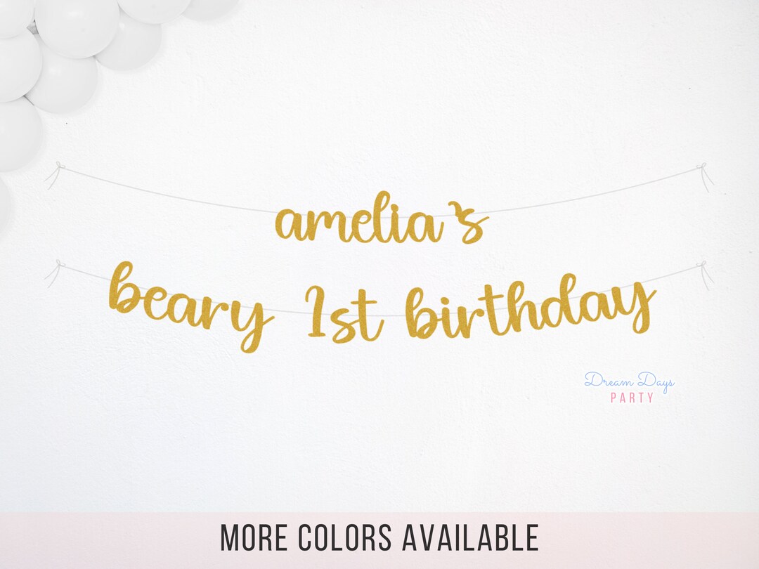 Beary 1st Birthday Banner - Teddy Bear Themed Party Supplies ...