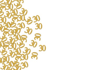 30th Birthday Confetti: Thirty Glitter Decorations | 30 Anniversary Table Scatter | Number Confetti