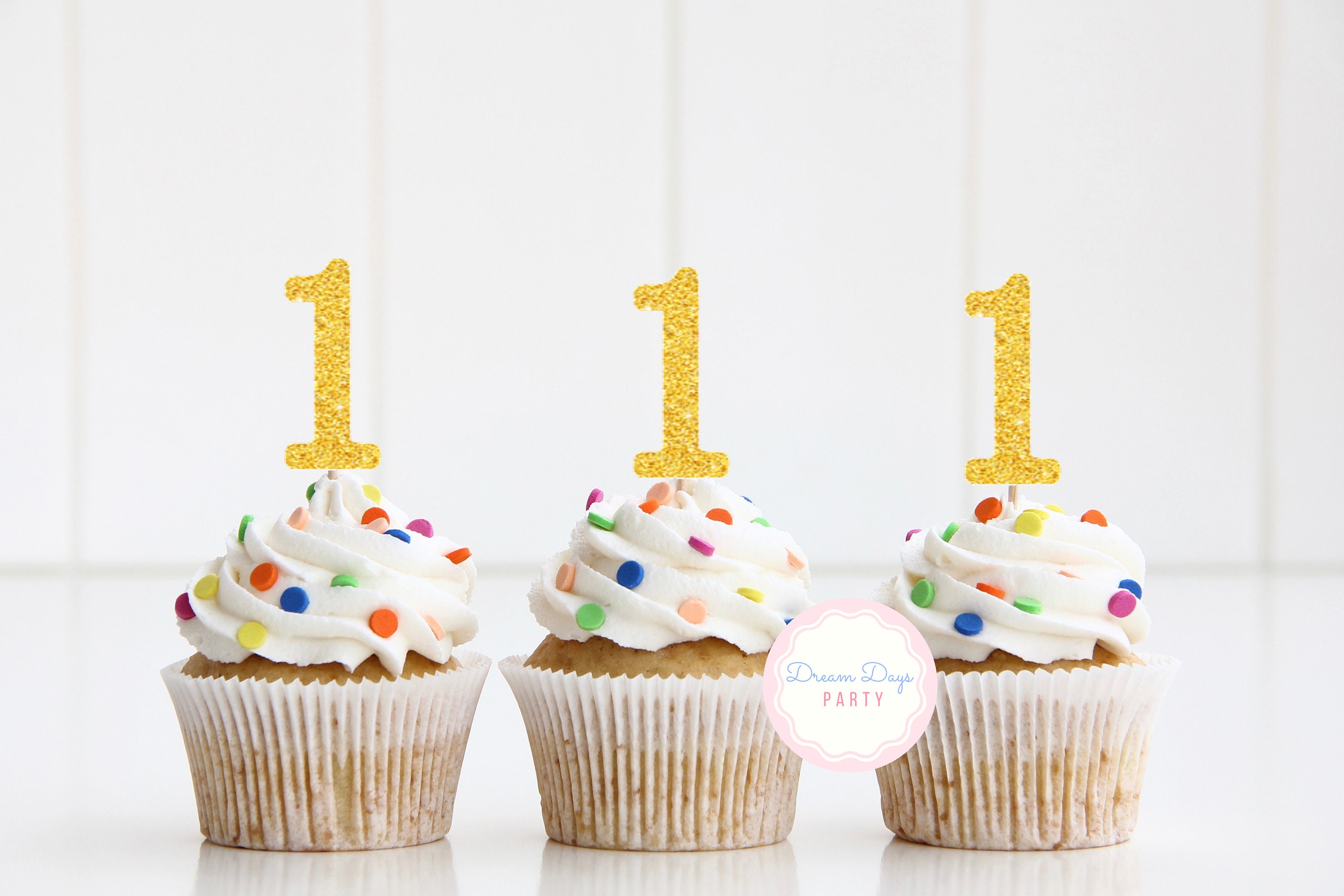 Number One Cupcake Topper Number Cupcake Topper 1 Year Etsy