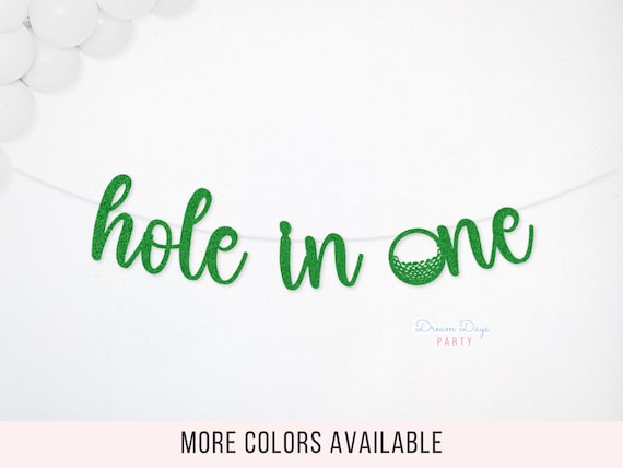 Hole in One Banner: First Birthday Golf Themed Party Decor Supplies | 1st Garland