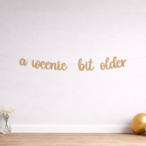 A Weenie Bit Older Banner: Funny Birthday - Hotdog or Martini Party, Dachshund Themed - 30th Decor
