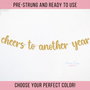 Cheers to Another Year Banner, Milestone Birthday Party Decorations, Anniversary Celebration, New Year&#39;s Eve Decor, Cheers to 30 40 50 Years