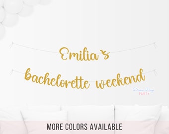 Custom Bachelorette Party Banner, Personalized Backdrop Decor for Bach Weekend, Bride's Name Banner