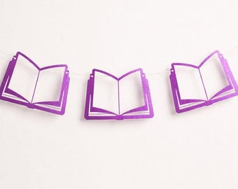 Book Garland, Book Page Theme Banner Party, Lover Shelf Decor, Once Upon a Time