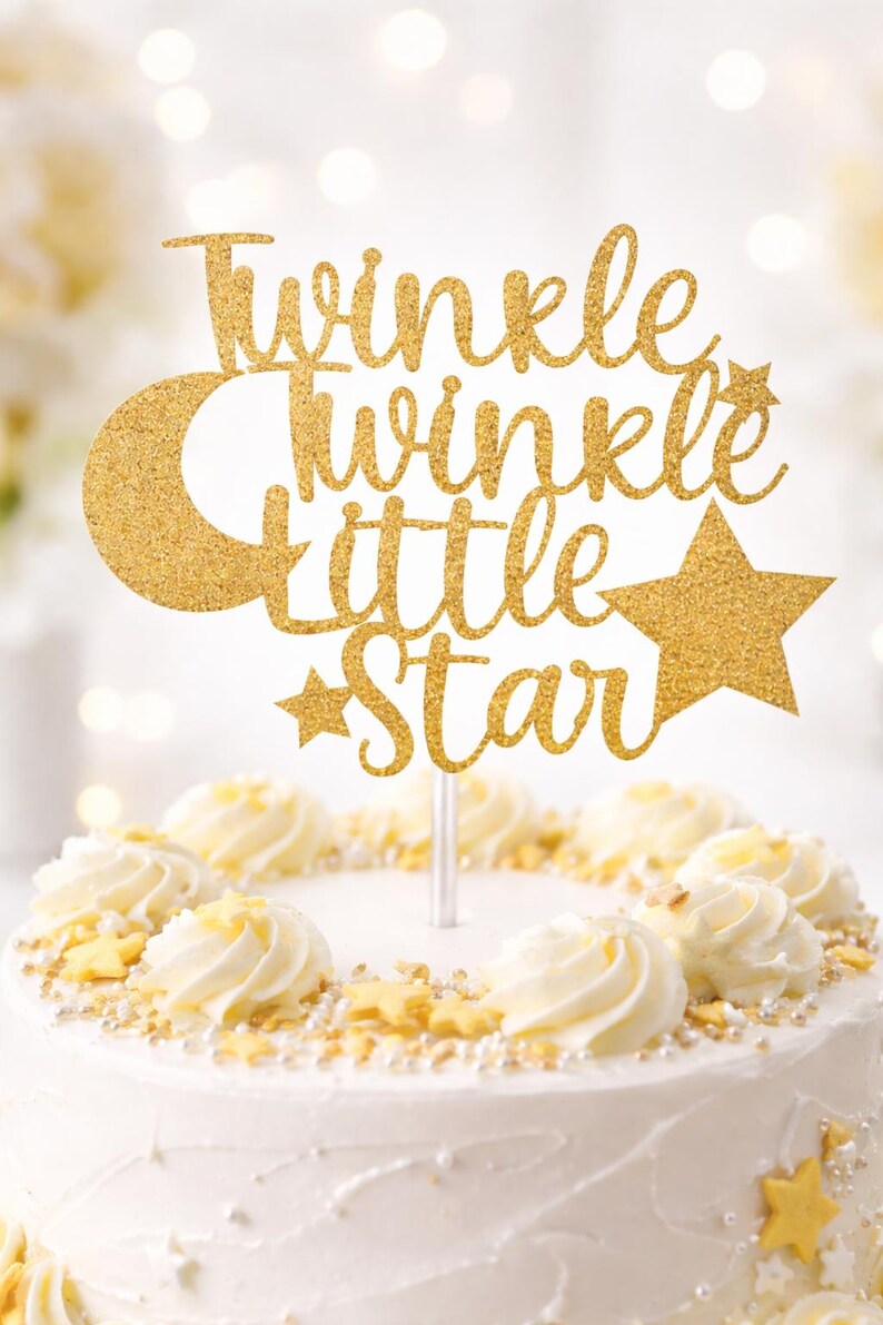 Twinkle Twinkle Little Star Cake Topper, Moon Baby Shower, Gender ...