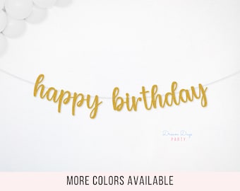 Happy Birthday Banner, Glitter Birthday Party Garland Decoration, Kids & Adult Celebrations