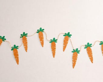Carrot Garland, Spring Easter Decor, Some Bunny is One, Fireplace Decorative Garland Banner