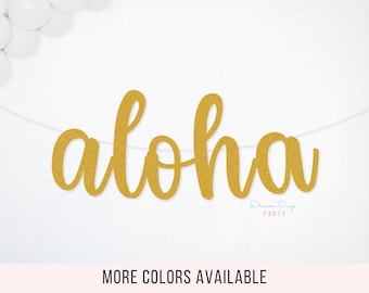 Aloha Banner, Luau Decorations, Tropical Themed Party Decor, Summer Tropical , Baby Shower, Bridal Shower