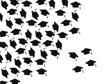 Graduation Confetti: Grad Caps Table Scatter Party Decor, Class of 2025, College Decorations