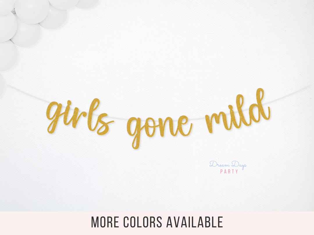 Girls Gone Mild Banner - Hot Pink Glitter Pajama Bachelorette Party Decorations