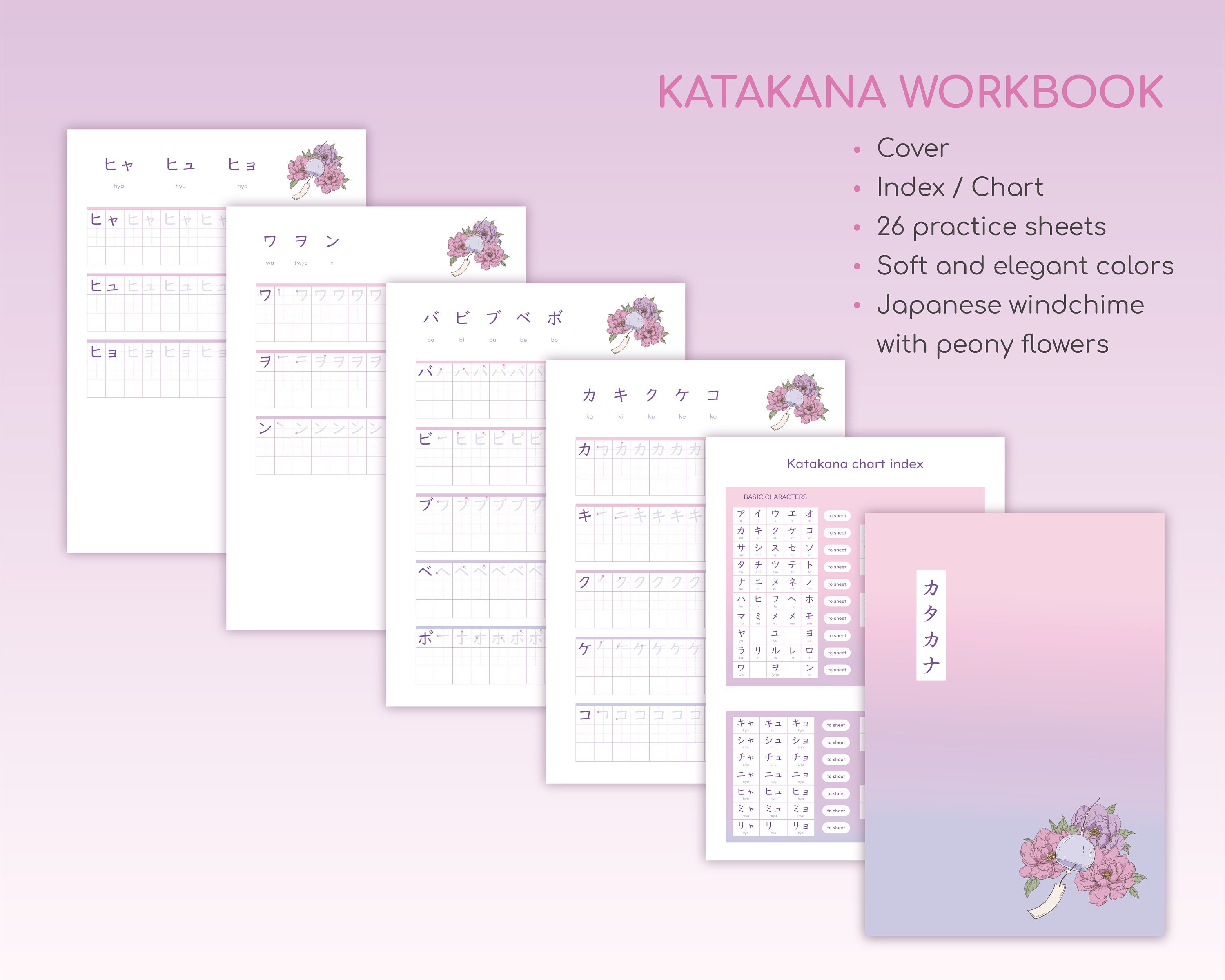 Hiragana Katakana Practice Bundle: Japanese Writing Workbook (digital ...