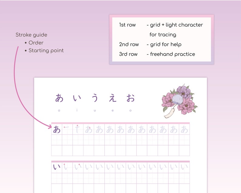 Printable Hiragana Practice Sheets With Japanese Wind Chime - Learn ...