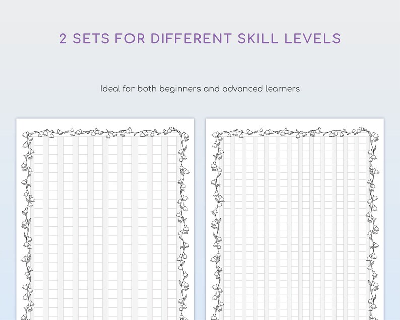 Printable A4 Genkouyoushi With Lily of the Valley Design - 16 Templates ...