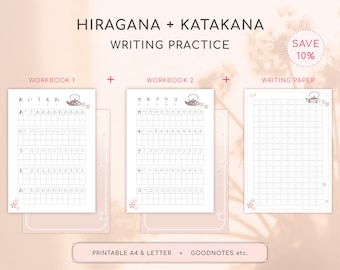 Hiragana Katakana Practice Sheets: Japanese Writing Workbook (Digital Download)