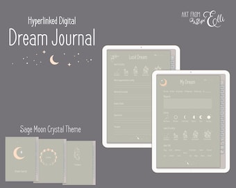 Sage Moon Crystal Digital Dream Journal: Hyperlinked Planner (GoodNotes, Notability)