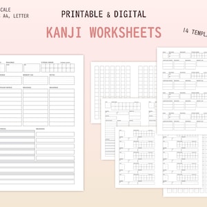 Kanji Worksheets and Writing Paper - Templates for Japanese Study ...