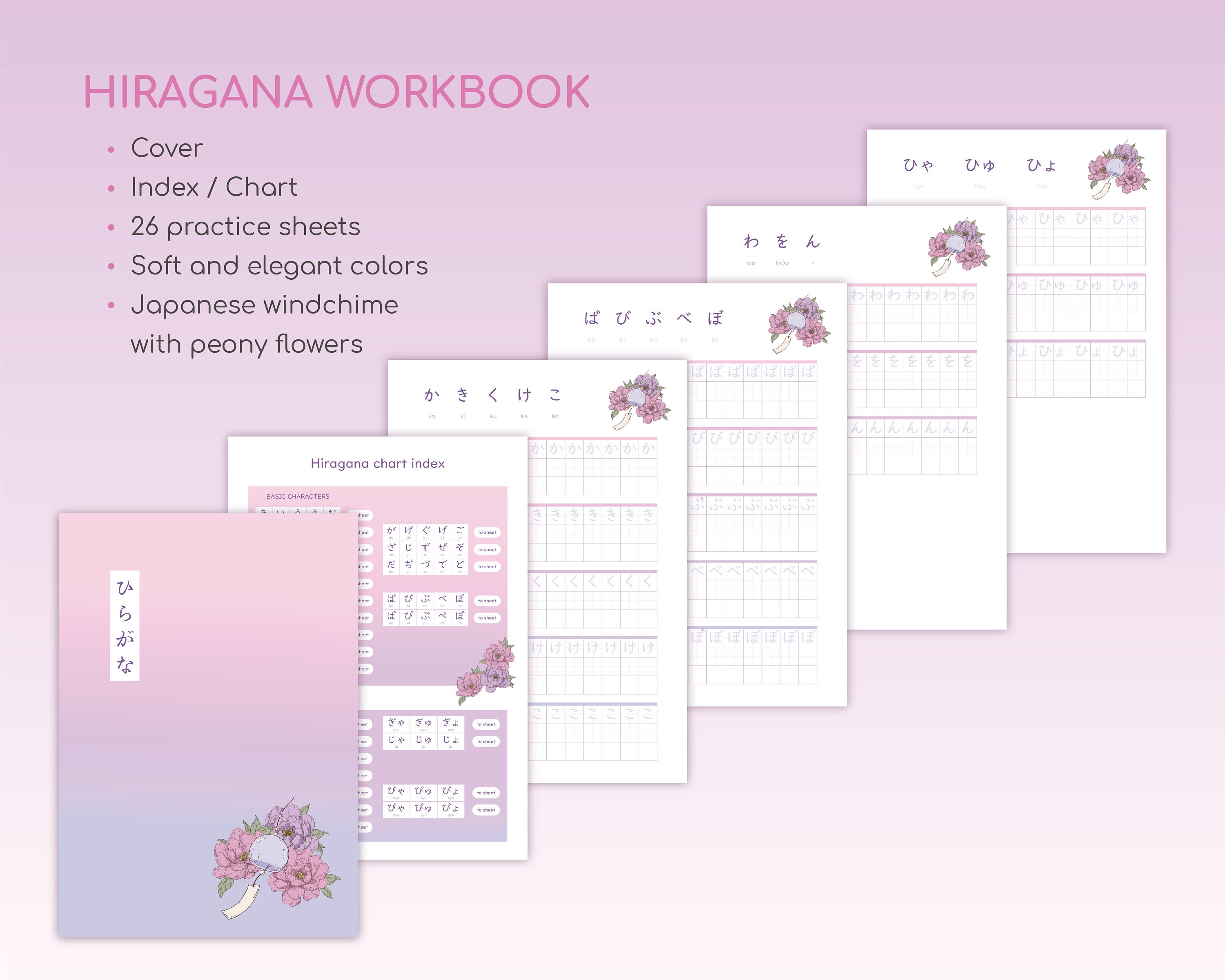 Hiragana Katakana Practice Bundle: Japanese Writing Workbook (digital ...