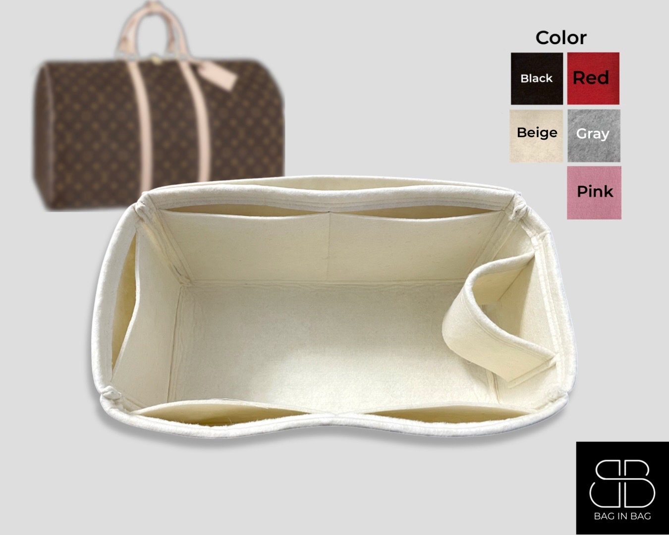 Bag and Purse Organizer with Singular Style for Louis Vuitton Keepall 45,  50, 55 and 60