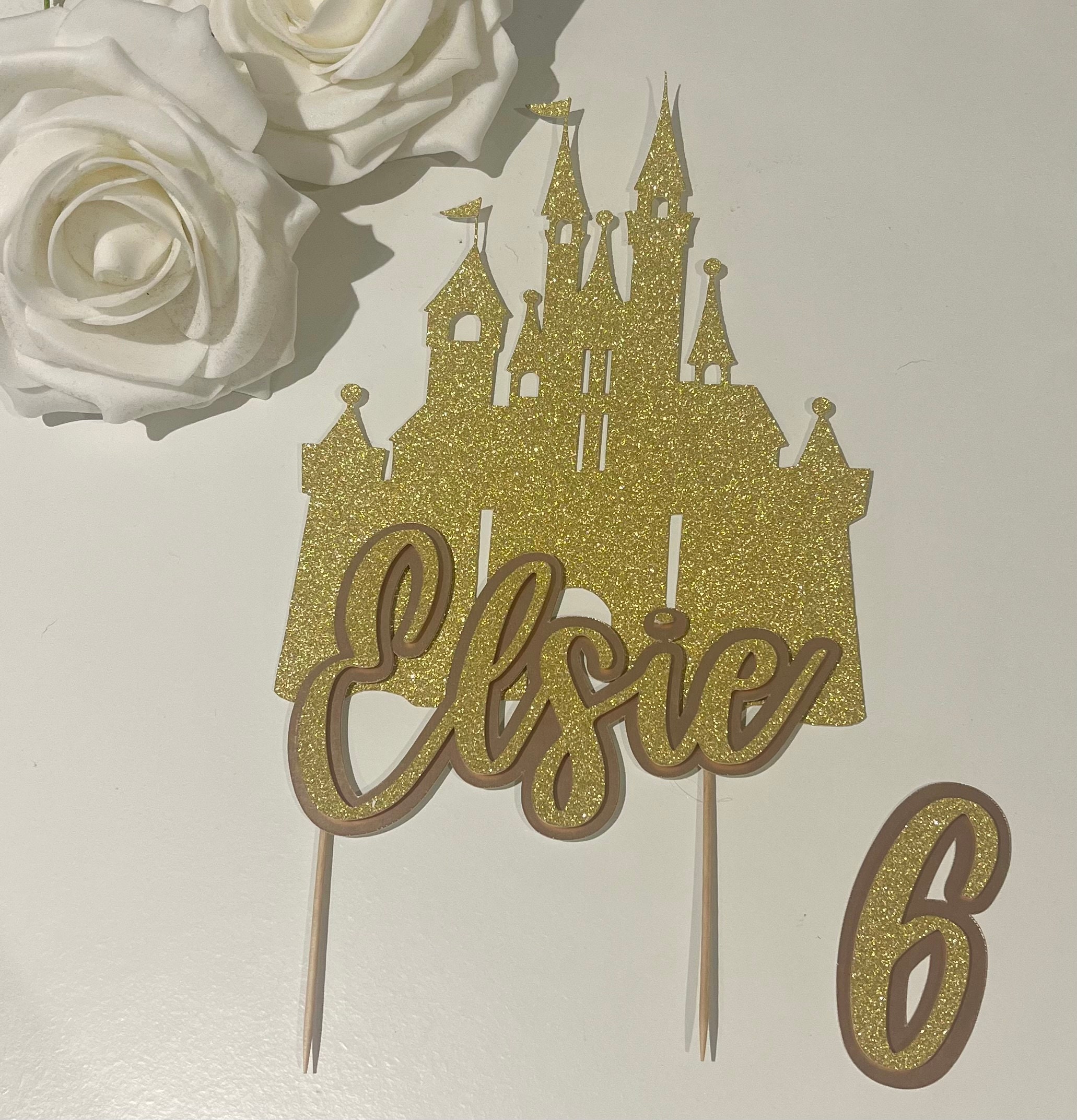 Castle Name Princess Cake Topper With Age Charm Multi Layer - Etsy UK