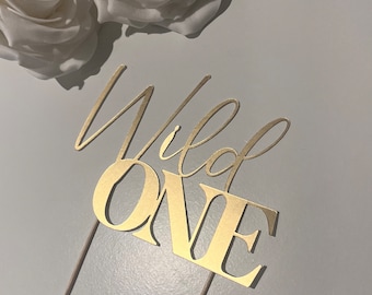 Wild one cake topper and name charm