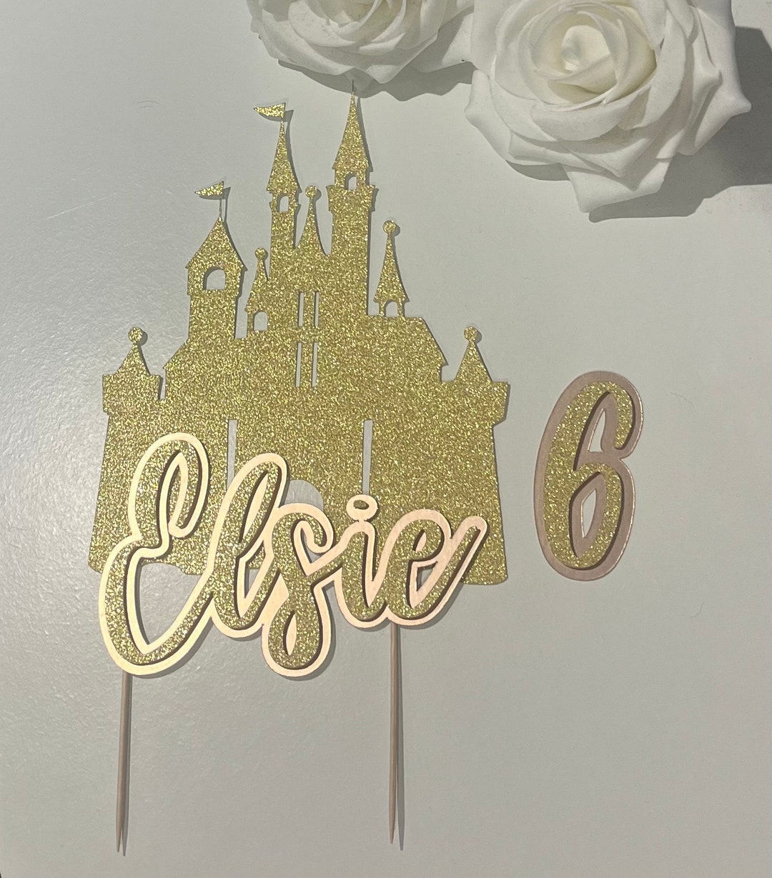 Castle Name Princess Cake Topper With Age Charm Multi Layer - Etsy UK