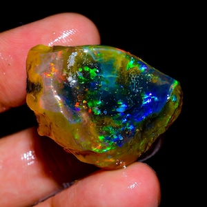 Stunning Top Grade Quality 100% Natural Welo Fire Ethiopian Opal Fancy Rough Loose Gemstone For Making Jewelry 66.5 Ct.