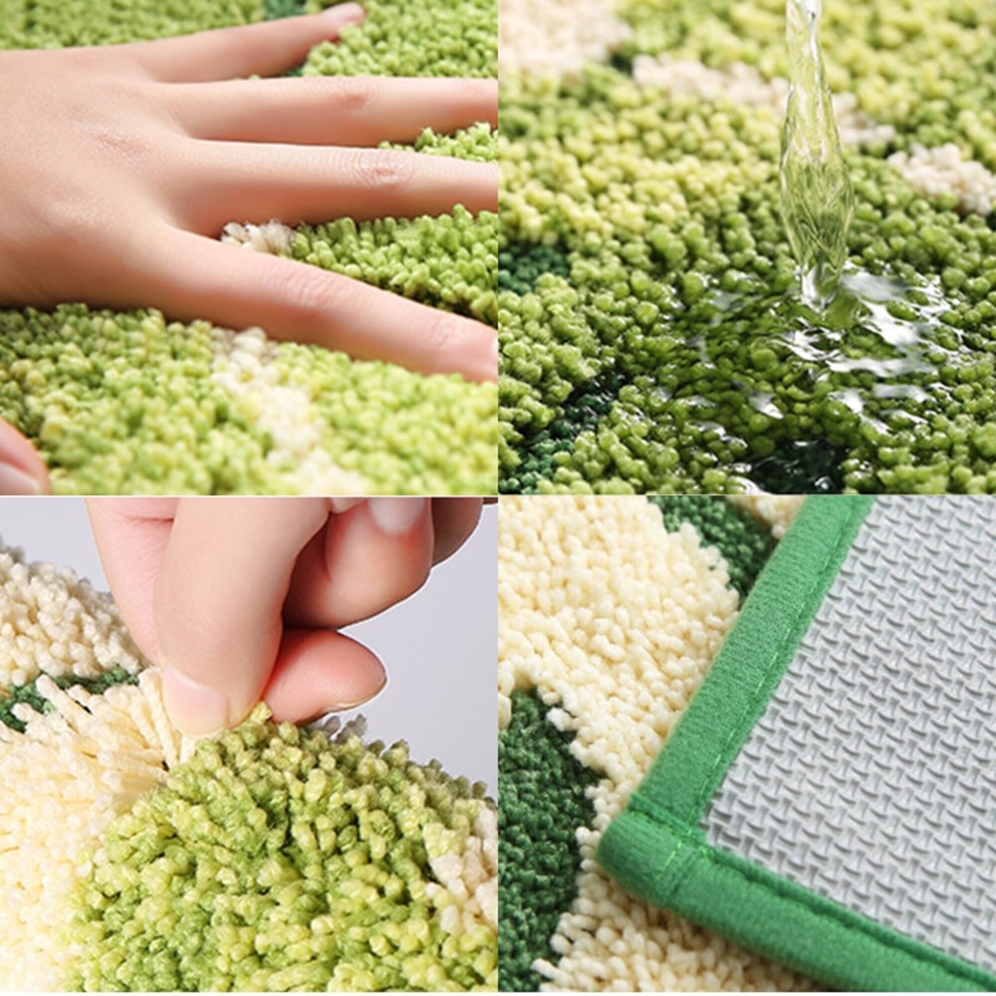 Leaf Shaped Bath Mat Green Leaves Bath Rug Botanical Soft Etsy