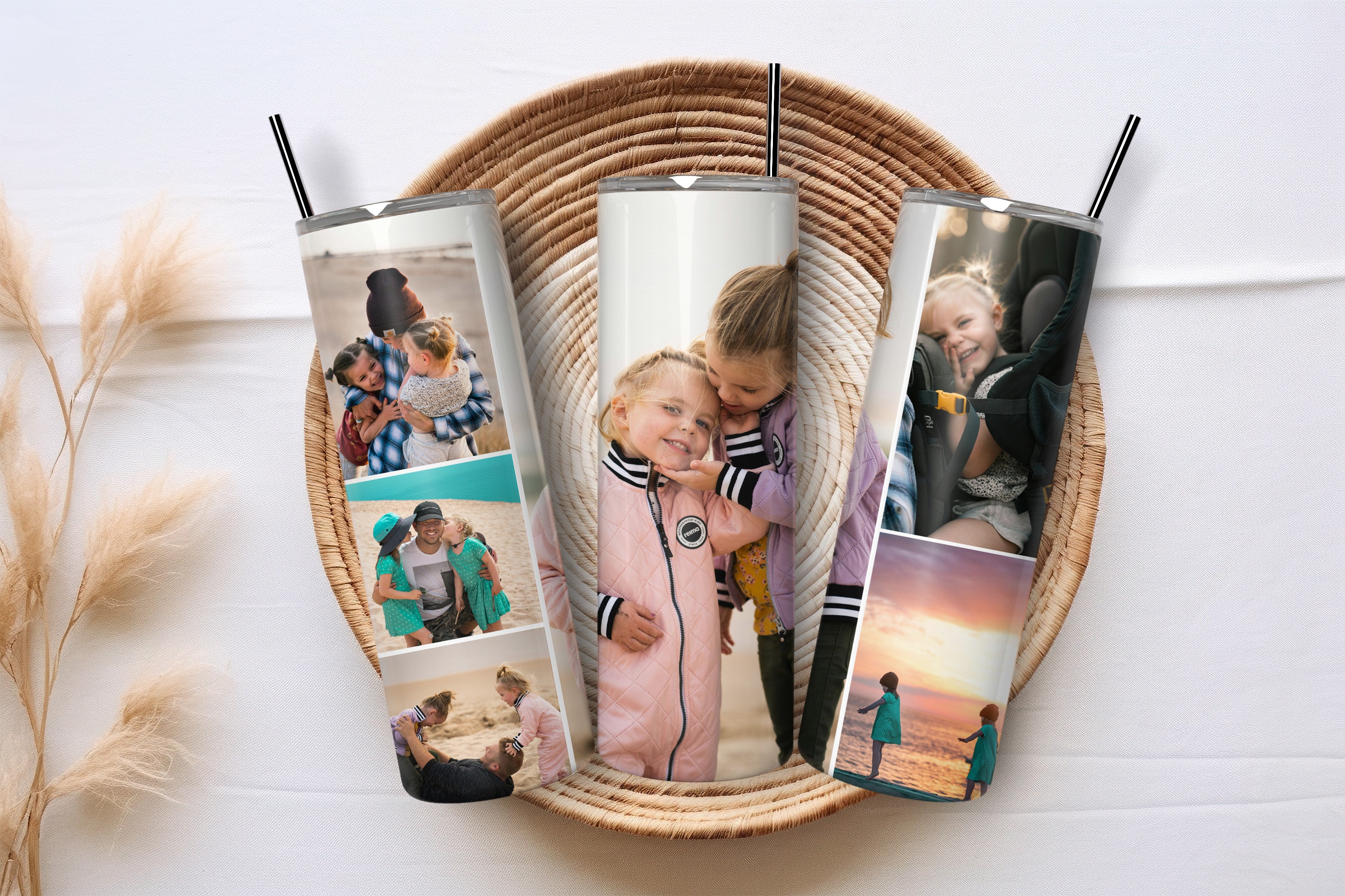 Roundsky Tazza di sublimazione 20 Oz Slim Dritto,Acciaio inossidabile Sublimazione Vuoto Skinny Tumbler,Con coperchio e cannuccia di paglia,4 confezioni