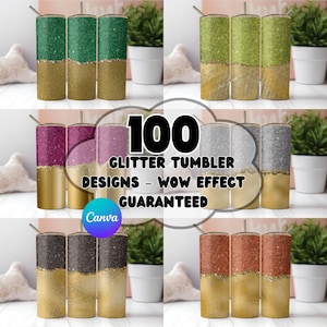 100 Glitter Tumbler Designs – Stunning & Elegant Wraps for Sublimation. Add Sparkle to Your Tumblers with a Wow Effect Guaranteed!