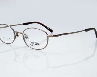Jean Paul Gaultier vintage eyeglasses, titanium, oval optical frame made in Japan, new old stock