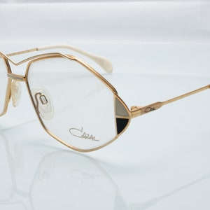 Cazal vintage eyeglasses, gold, geometric rhombus, optical frame made in germany, new old stock