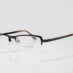 Prodesign Denmark vintage eyeglasses, half rim pure titanium rectangular optical frame, new old stock