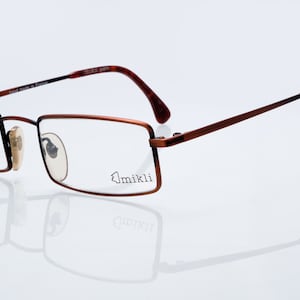 Alain Mikli vintage eyeglasses, square optical frame handmade in France, bronze, new old stock