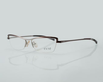 Exte vintage eyeglasses, half rim frame made in Italy, new old stock