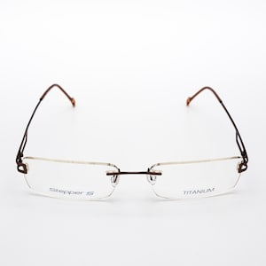 Stepper s vintage eyeglasses, titanium, rimless rectangular optical frame, new old stock