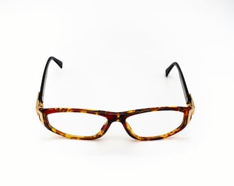 Silhouette vintage eyeglasses, tortoise, black, gold, optical frame made in Austria, new old stock