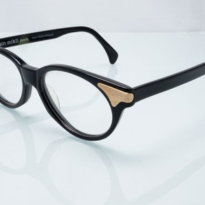 Alain Mikli Vintage Eyeglases, black, cat eye optical frame handmade in France, new old stock