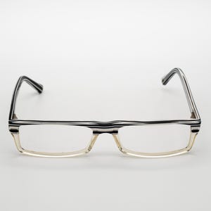 T look Milano vintage eyeglasses, black & white rectangular optical frame, new old stock