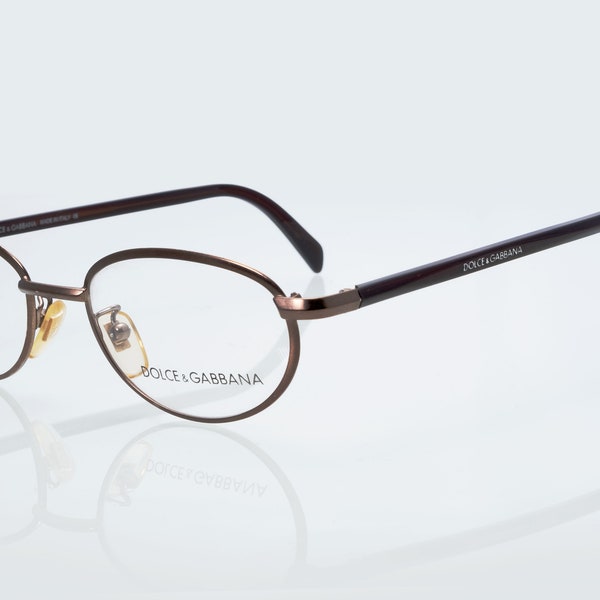 Dolce & Gabbana vintage eyeglasess, bronze, oval optical frame made in Italy, new old stock