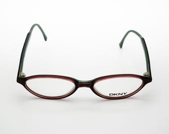 Occhiali da vista vintage Donna Karan, montatura ovale made in Italy, nuovi di zecca