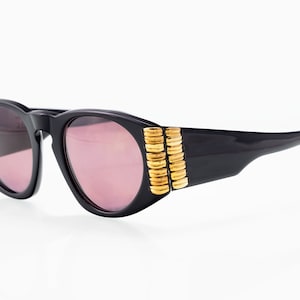 Francis Klein vintage sunglasses, black, gold , made in France, 80&#39;s, deadstock
