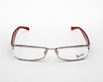 Vintage Rayban-bril, rood, rechthoekig optisch montuur, nieuwe oude voorraad