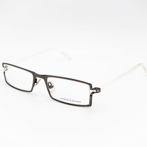 Prodesign Denmark vintage eyeglasses, rectangular optical frame with clear transparent temples, new old stock
