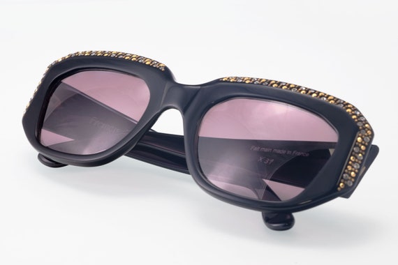 Francis Klein Paris vintage sunglasses, black, ma… - image 7