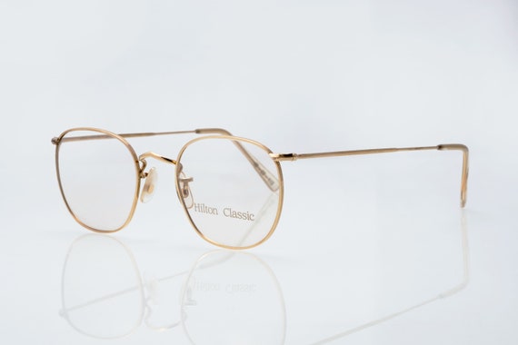 Hilton Classic vintage eyeglasses, gold, square o… - image 1