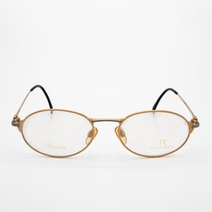 Rodenstock vintage eyeglasses, titanium, gold, silver, oval optical frame, new old stock